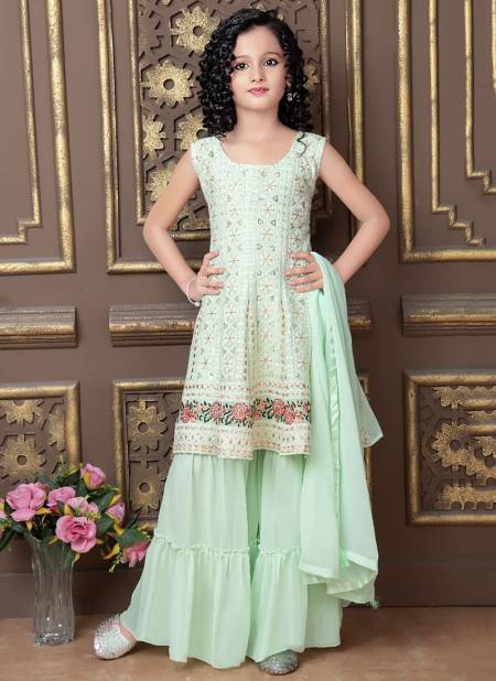 Green Colour Alka Vol 31 New Latest Designer Wedding Wear Kids Georgette Salwar Suit Collection 232